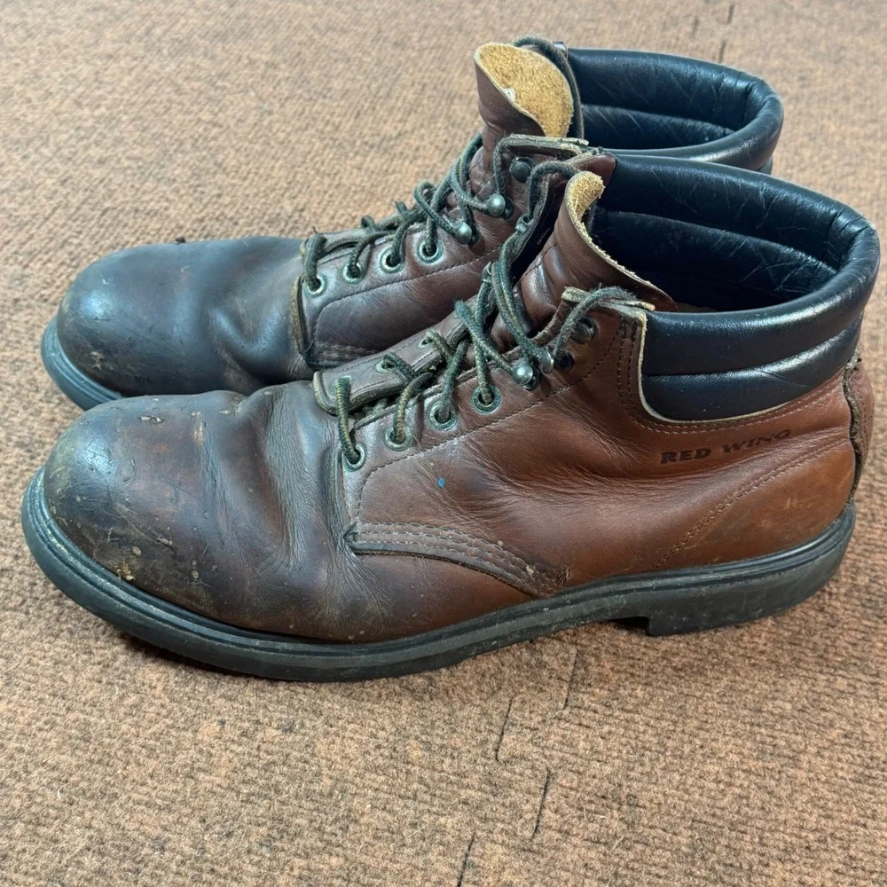 Red Wing 2245 Mens Brown Leather 6 Inch Steel Toe Work Boots Size 12 D USA Made